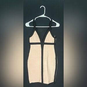 Black and Cream Bandage Dress